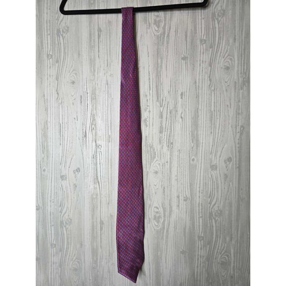 Stefano Ricci 100% Silk Geometric Pattern Neck Tie – Red & Blue Made in Italy - Picture 3 of 7